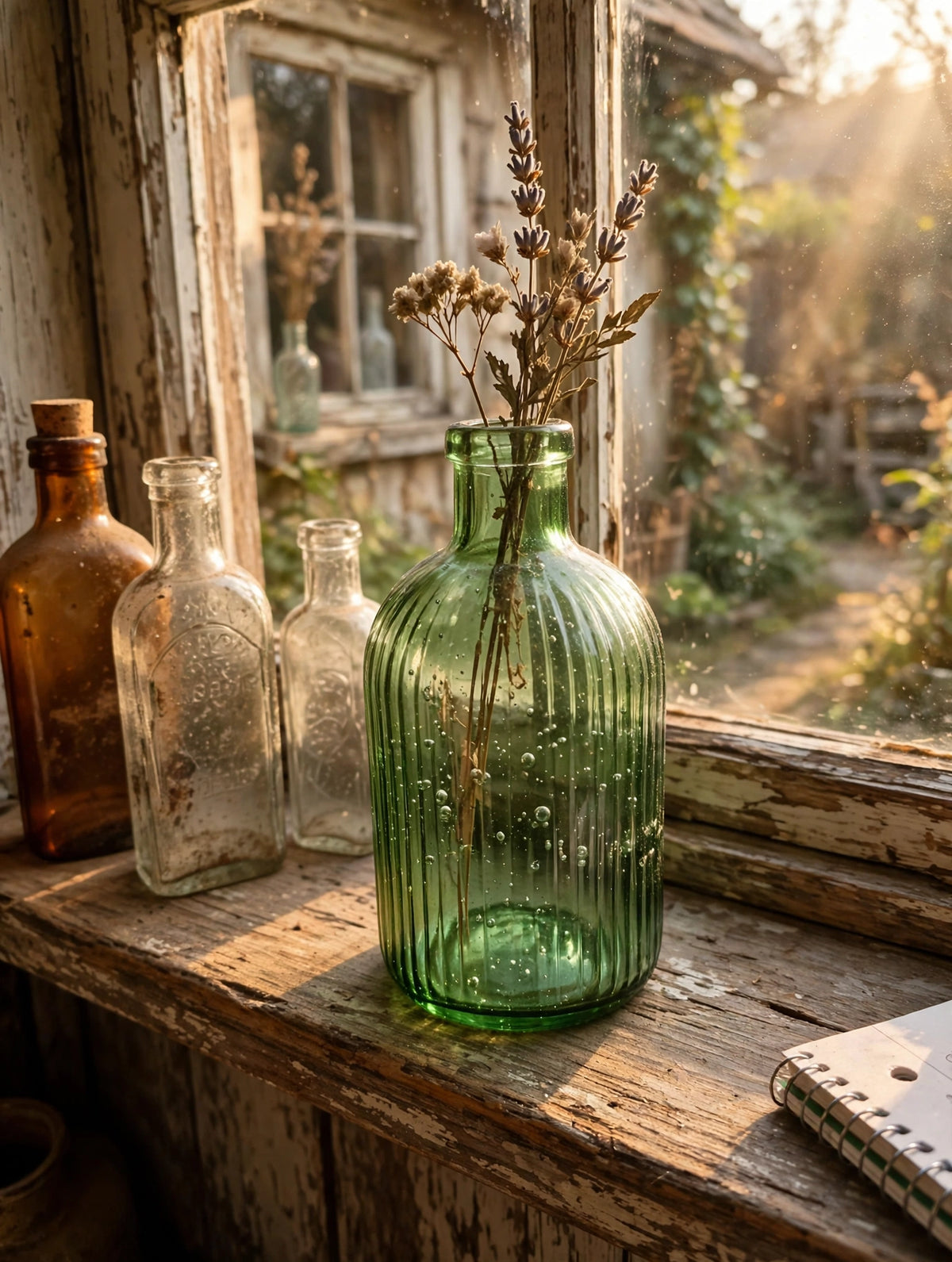 Green Bud Vase - styled lifestyle photo