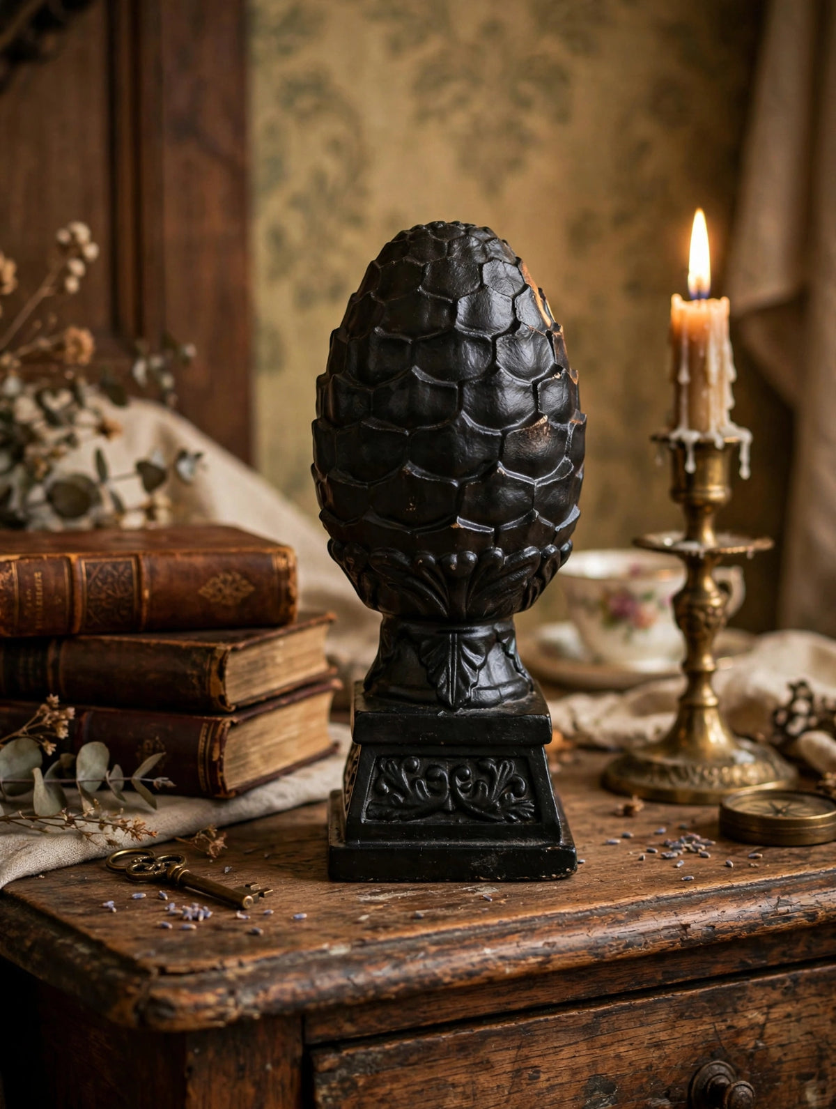 Pinecone Finial - styled lifestyle photo